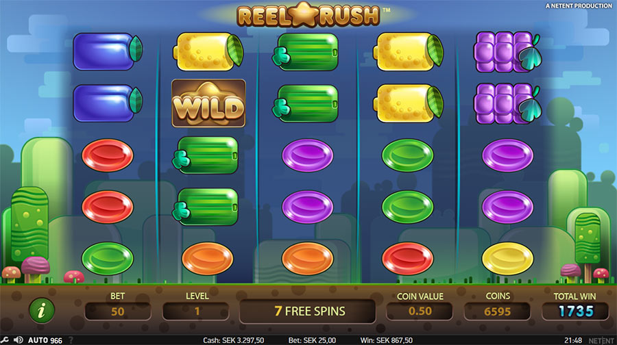 Reel Rush Slot Logo Free Spins No Deposit